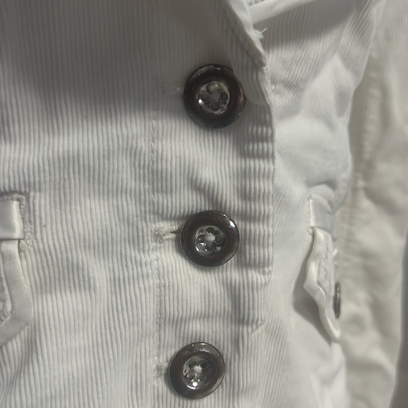 WHBM moto Corduroy Jacket in cream sz 2 similar to a small. Great with jeans - Picture 6 of 8